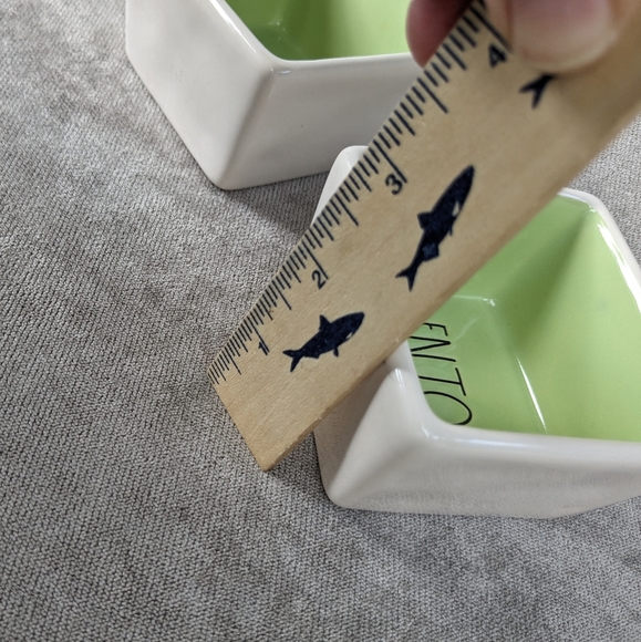 RAE DUNN Artisan Collection By Magenta Savor Enjoy 3" Square Dipping Bowls White - Picture 5 of 9